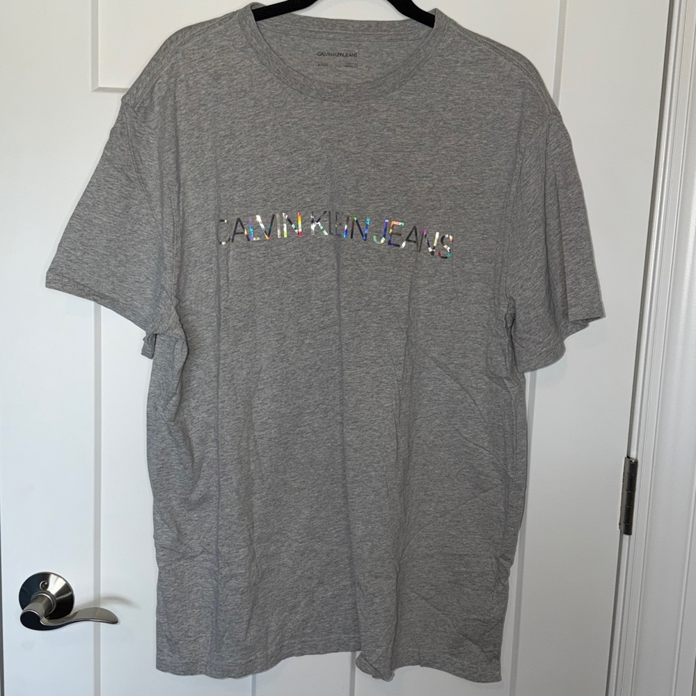 Calvin Klein Jeans Metallic Brand Short Sleeve Tee